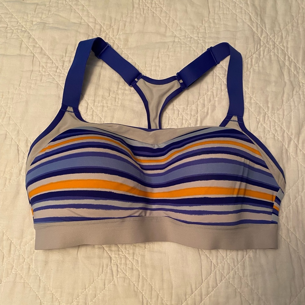Striped Blue & Yellow Racerback Bralette